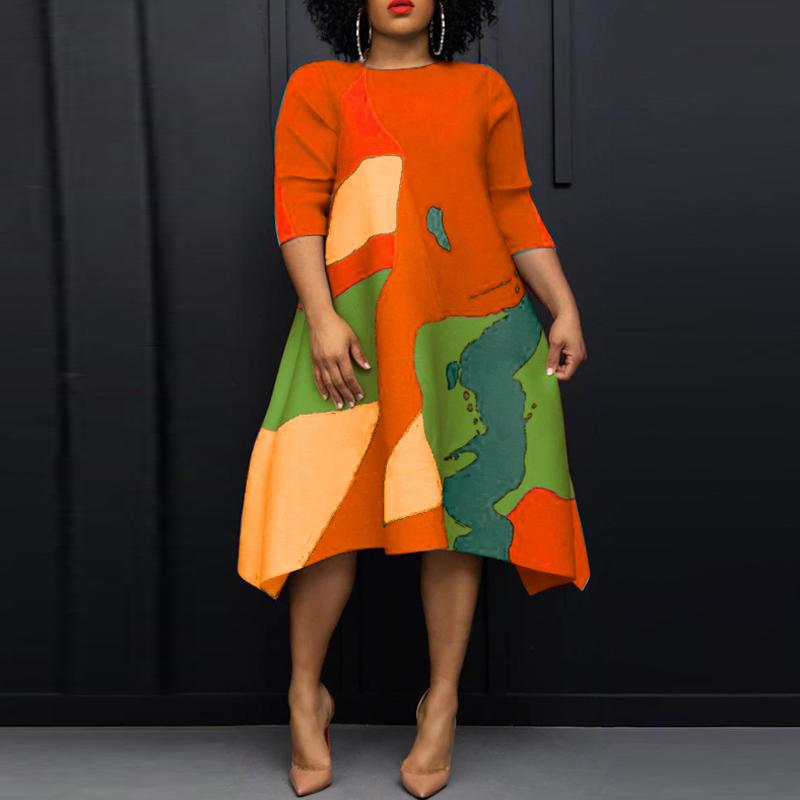 Женские свободные платья средней длины с круглым вырезом и короткими рукавами большого размера с принтом L оранжевый
Женские свободные платья средней длины с круглым вырезом и короткими рукавами большого размера с принтом L оранжевый