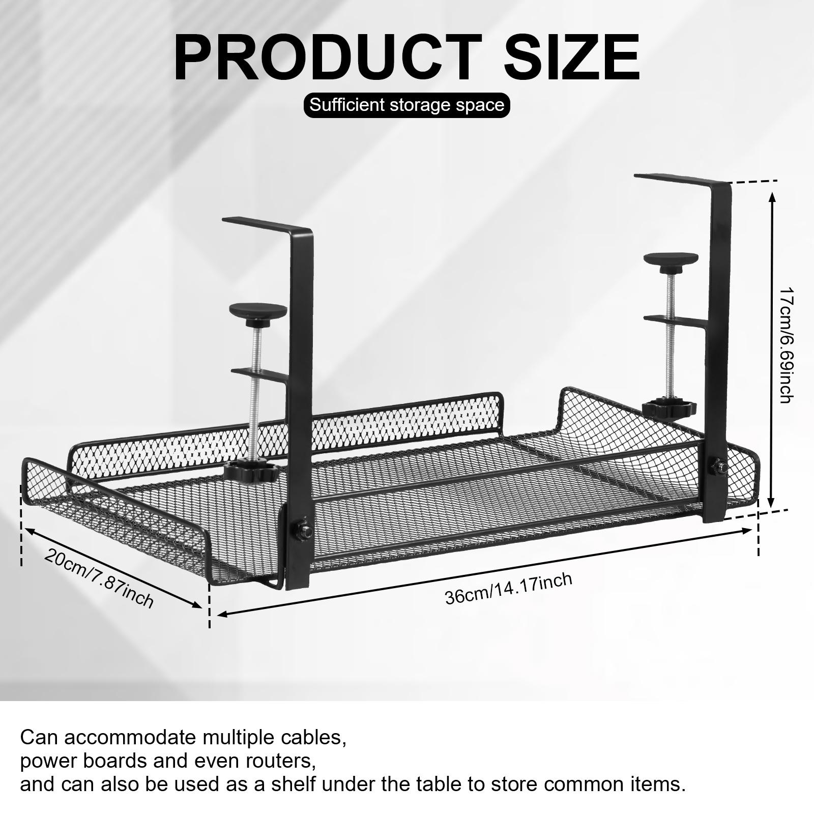 Cable Management Under Desk Carbon Steel Under Desk Cable Management Tray with Clamps No Drill Under Desk Shelf Sturdy Office чорний
Cable Management Under Desk Carbon Steel Under Desk Cable Management Tray with Clamps No Drill Under Desk Shelf Sturdy Office чорний