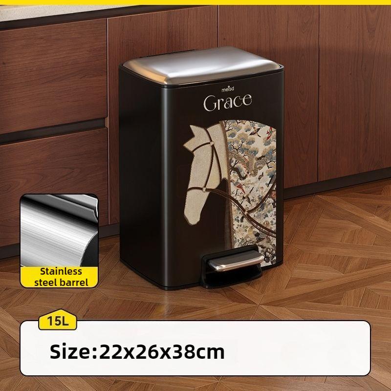 Stainless Steel Waste Bins Foot Pedal Trash Cans Kitchen Modern Litter Bin Living Room Large Capacity Garbage Can with Lid
Stainless Steel Waste Bins Foot Pedal Trash Cans Kitchen Modern Litter Bin Living Room Large Capacity Garbage Can with Lid