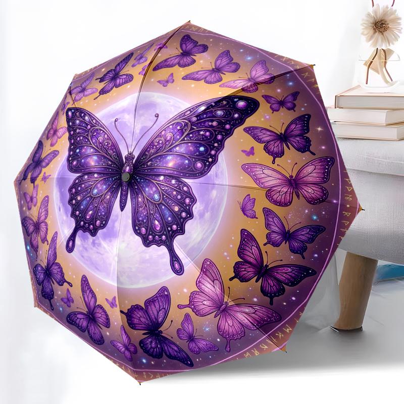 1pc Sturdy 8-Bone Auto Umbrella, Floral Dragonfly Butterfly Umbrella, Digital Printed, Foldable Umbrella for On-the-Go Outdoor Use
1pc Sturdy 8-Bone Auto Umbrella, Floral Dragonfly Butterfly Umbrella, Digital Printed, Foldable Umbrella for On-the-Go Outdoor Use