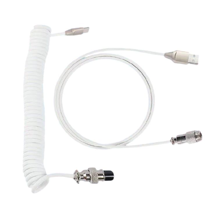 Coiled USB C Keyboards Cable for Fast Charging and Data Transfer with Detachable Aviators Connectors білий
Coiled USB C Keyboards Cable for Fast Charging and Data Transfer with Detachable Aviators Connectors білий