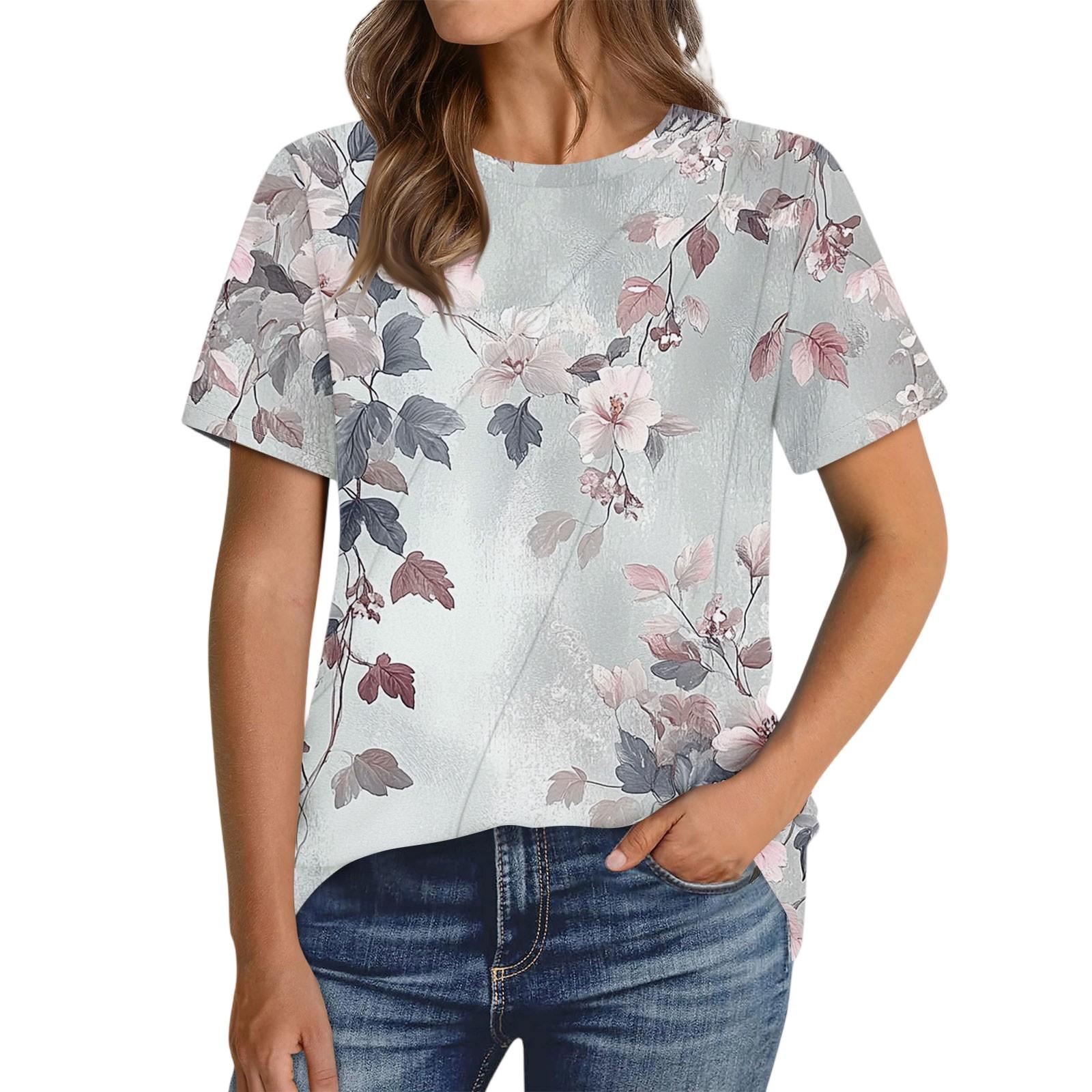 Women s Fashion Casual Floral Print Pullover Short Sleeve Top S
Women s Fashion Casual Floral Print Pullover Short Sleeve Top S