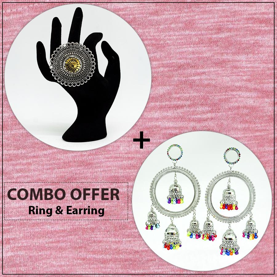 Stylish Oxidized Sliver Earrings & Ring Combo I combo 3 #1
Stylish Oxidized Sliver Earrings & Ring Combo I combo 3 #1