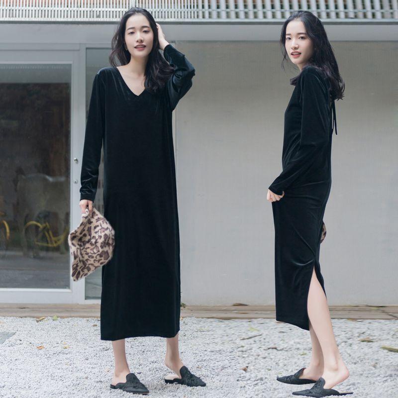 Осенне-зимнее свободное платье из золотого велюра с открытой спиной и разрезом сзади Black gold velvet M
Осенне-зимнее свободное платье из золотого велюра с открытой спиной и разрезом сзади Black gold velvet M