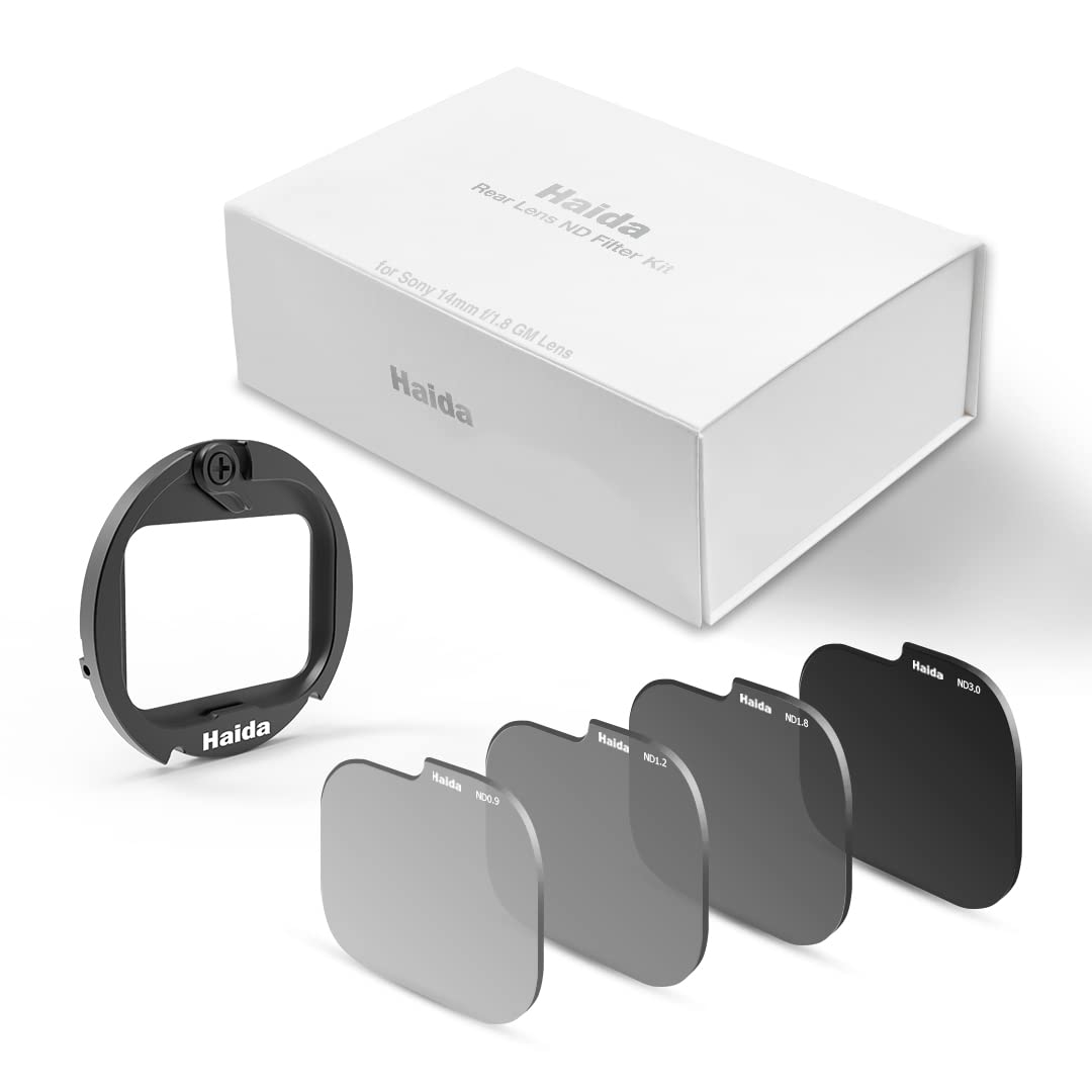Haida Rear Lens ND Filter ND8 ND16 ND64 ND1000 Filter Set with Adapter Ring for Sony 14mm GM Only F1.8
Haida Rear Lens ND Filter ND8 ND16 ND64 ND1000 Filter Set with Adapter Ring for Sony 14mm GM Only F1.8