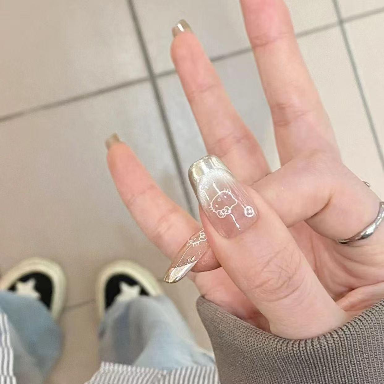 Handmade French Cat-Eye Trapezoid Nail Art Patches - 10-Piece New Year Kitty Design Bestseller 10 Pieces Pack
Handmade French Cat-Eye Trapezoid Nail Art Patches - 10-Piece New Year Kitty Design Bestseller 10 Pieces Pack