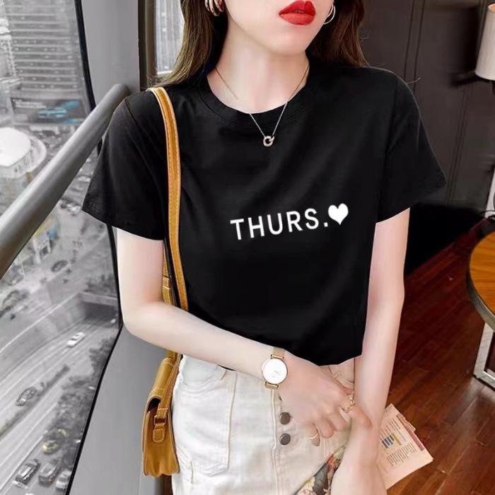 Short-sleeved cotton slim-fit T-shirt women s 2025 summer new fashion and thin printed round neck front shoulder white t-shirt tide XXXL
Short-sleeved cotton slim-fit T-shirt women s 2025 summer new fashion and thin printed round neck front shoulder white t-shirt tide XXXL