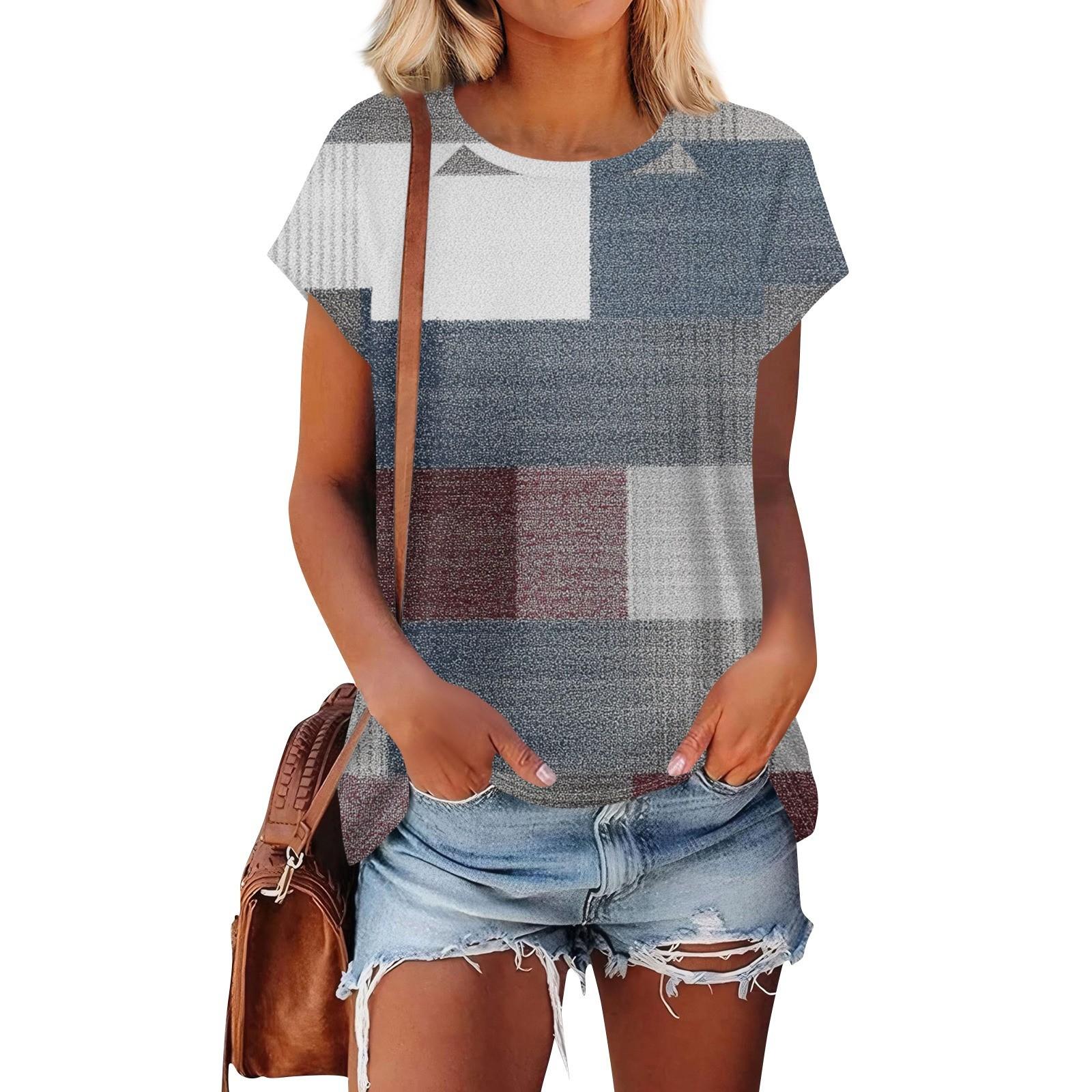 Жіночі футболки з короткими рукавами, круглим вирізом, милі туніки, звичайні футболки, блузки, вільні пуловери L
Жіночі футболки з короткими рукавами, круглим вирізом, милі туніки, звичайні футболки, блузки, вільні пуловери L