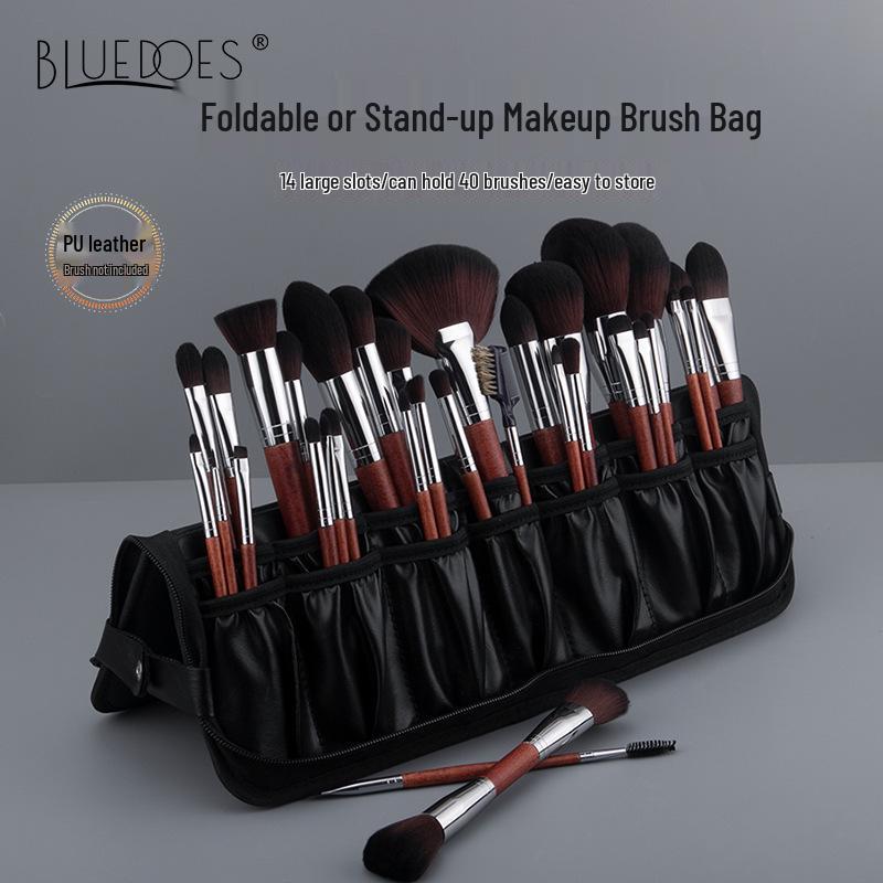 Vertical Foldable 29-Hole PU Leather Makeup Bag for Professionals - Extra Large Capacity
Vertical Foldable 29-Hole PU Leather Makeup Bag for Professionals - Extra Large Capacity