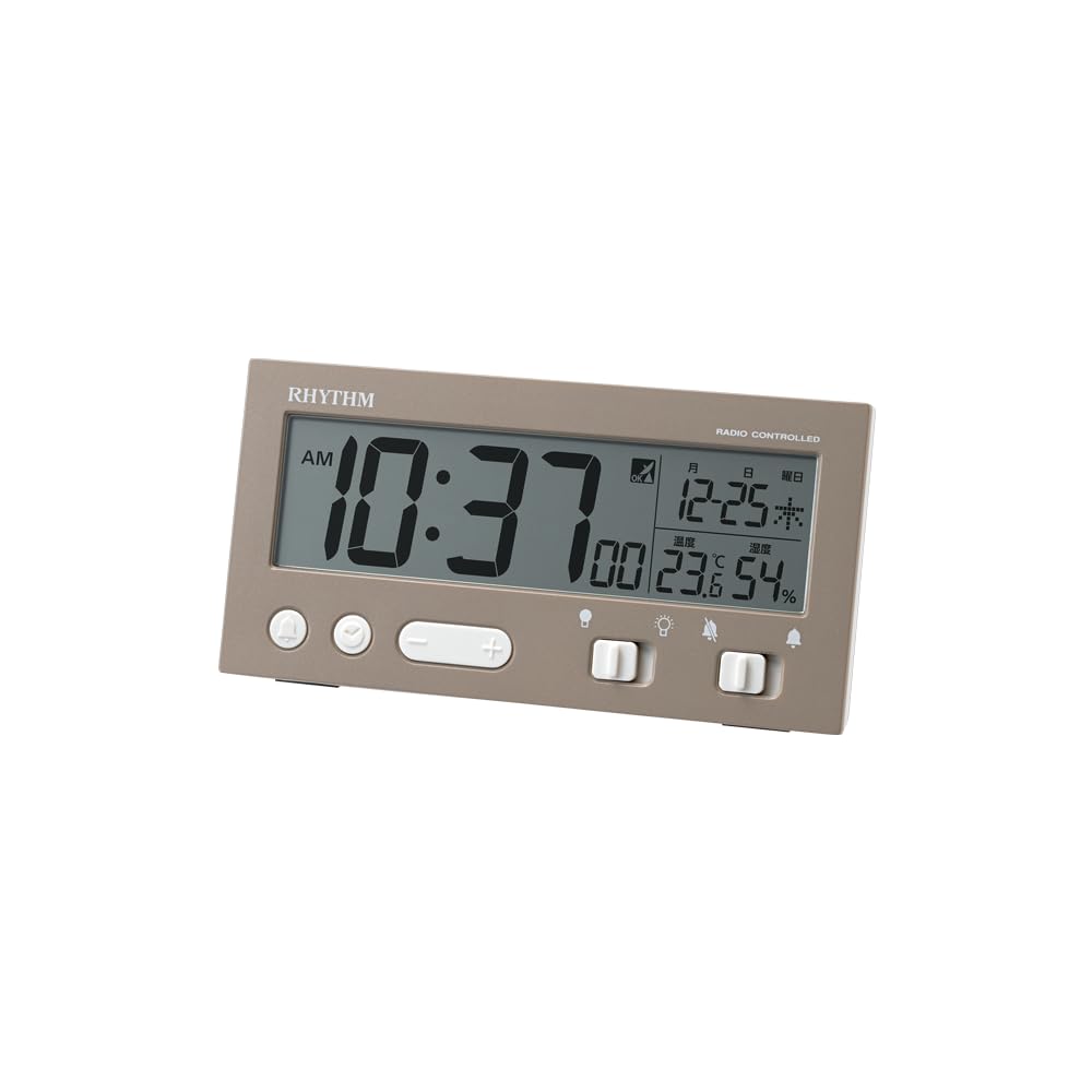 RHYTHM Alarm Clock Radio Clock Electronic Sound Alarm Automatic Light Light Thermometer Hygrometer Calendar Brown x x cm Fit Wave D237 8RZ237SR06
RHYTHM Alarm Clock Radio Clock Electronic Sound Alarm Automatic Light Light Thermometer Hygrometer Calendar Brown x x cm Fit Wave D237 8RZ237SR06