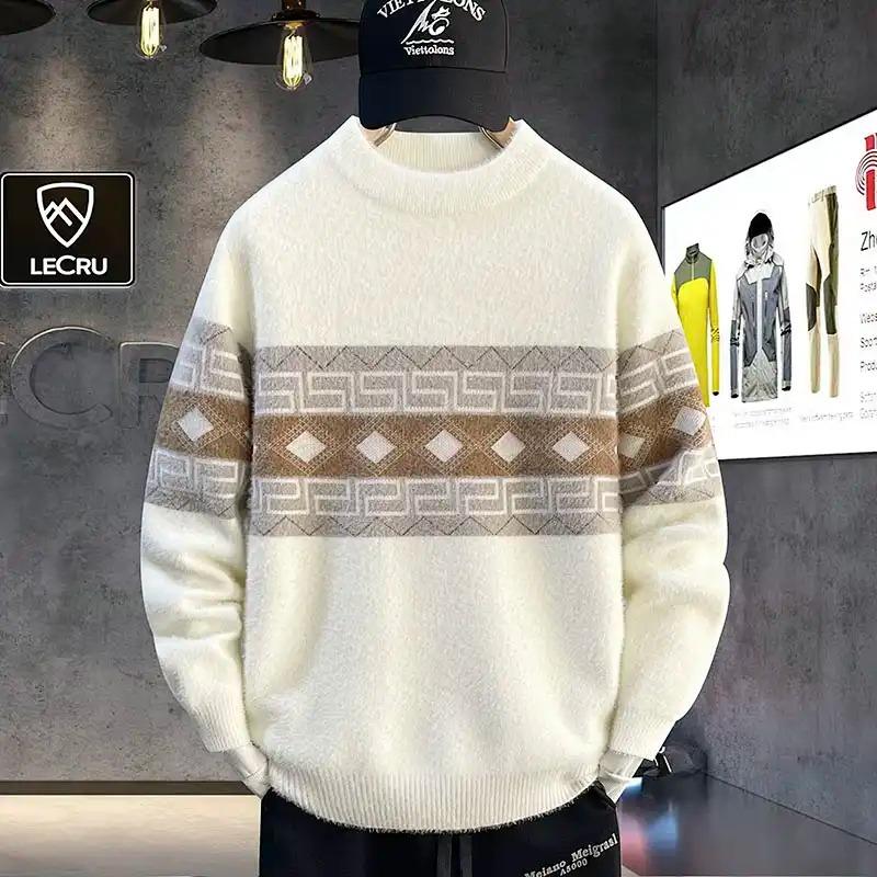 Men s Half Turtleneck Sweater Autumn and Winter Thickened Knitted Bottoming Geometric Graphic Contrast Color Top L білий
Men s Half Turtleneck Sweater Autumn and Winter Thickened Knitted Bottoming Geometric Graphic Contrast Color Top L білий