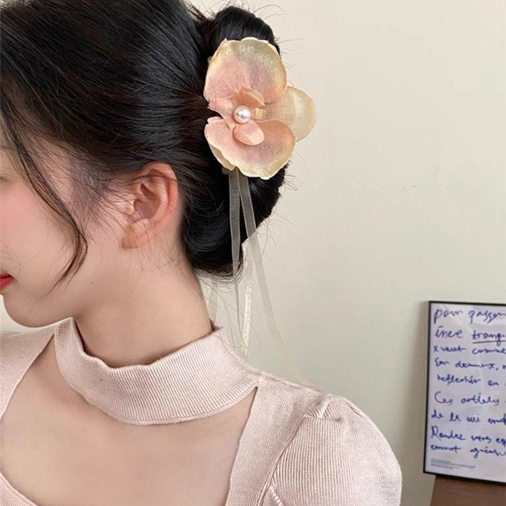 Ribbon Orchid Hair Clip Butterfly Orchid Large Shark Clip Personalized Flower Hair Claw Daily style 4
Ribbon Orchid Hair Clip Butterfly Orchid Large Shark Clip Personalized Flower Hair Claw Daily style 4