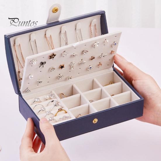 Practical Dust-proof Faux Leather Jewelry Storage Box Earring Necklace Ring Organizer Box Women Supply світло-синій колір
Practical Dust-proof Faux Leather Jewelry Storage Box Earring Necklace Ring Organizer Box Women Supply світло-синій колір