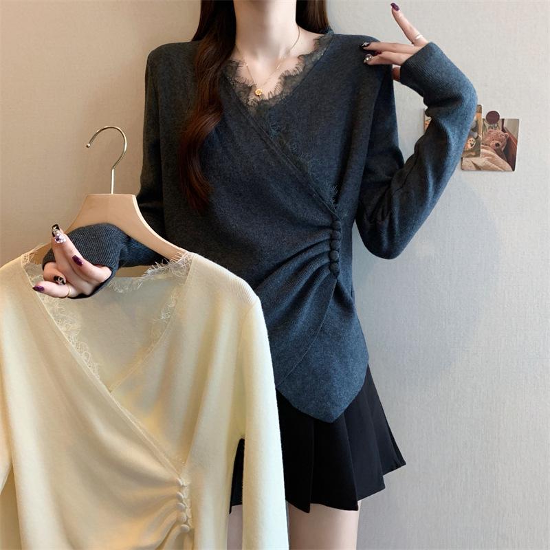 Plus Size Lace V-Neck Long-Sleeve Sweater for Women, Waist-Cinching, Tummy-Concealing Knit Base Layer Top XL темно-сірий
Plus Size Lace V-Neck Long-Sleeve Sweater for Women, Waist-Cinching, Tummy-Concealing Knit Base Layer Top XL темно-сірий