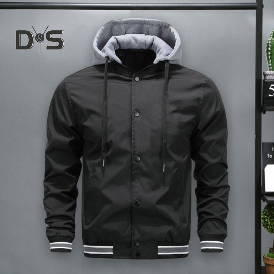 Men Fall Winter Coat Detachable Hat Long Sleeve Thick Hooded Single breasted Drawstring Elastic Cuff Men Fake Two piece Jacket
Men Fall Winter Coat Detachable Hat Long Sleeve Thick Hooded Single breasted Drawstring Elastic Cuff Men Fake Two piece Jacket