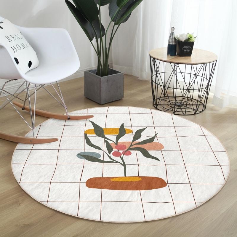 Striped Floor Floral Pattern Digital Printed Colorful Living Room and Living Room Round Carpet With Washable Non-Slip Base 
Striped Floor Floral Pattern Digital Printed Colorful Living Room and Living Room Round Carpet With Washable Non-Slip Base