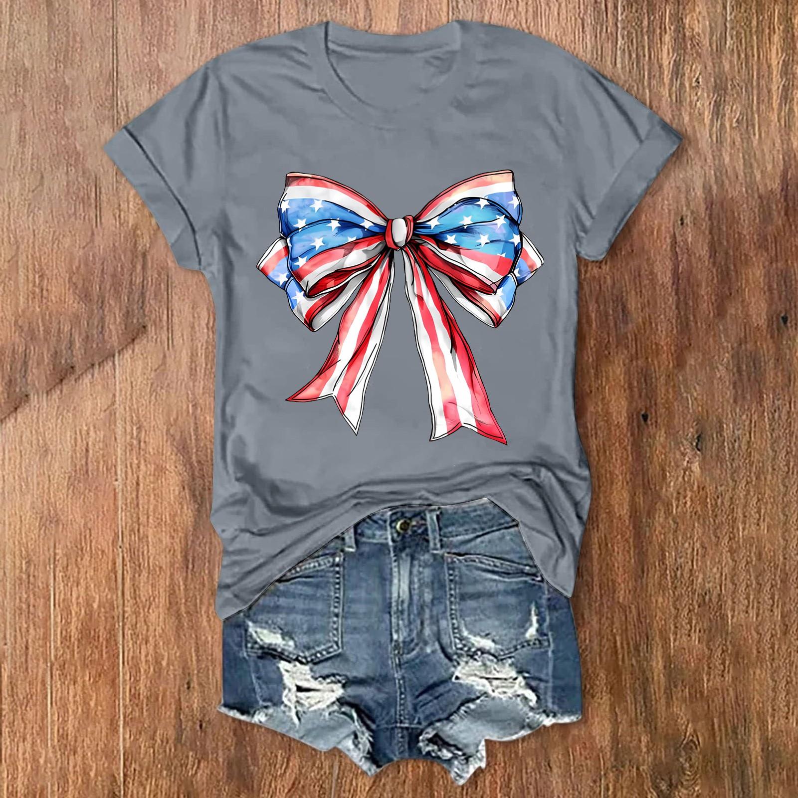 Женские футболки с изображением 4 июля, американский флаг США, патриотические повседневные футболки с короткими рукавами и милыми бабочками, блузки, топы M серый
Женские футболки с изображением 4 июля, американский флаг США, патриотические повседневные футболки с короткими рукавами и милыми бабочками, блузки, топы M серый