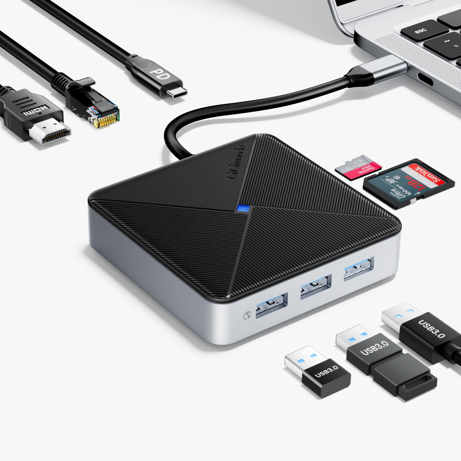 GiGimundo USB C Hub PD100W Выход A Кардридер 5 Гбит/с Высокоскоростная передача данных Совместимость с Meeting Business Home Work 8-в-1 /HDMI(4K @ 60 Гц)
GiGimundo USB C Hub PD100W Выход A Кардридер 5 Гбит/с Высокоскоростная передача данных Совместимость с Meeting Business Home Work 8-в-1 /HDMI(4K @ 60 Гц)