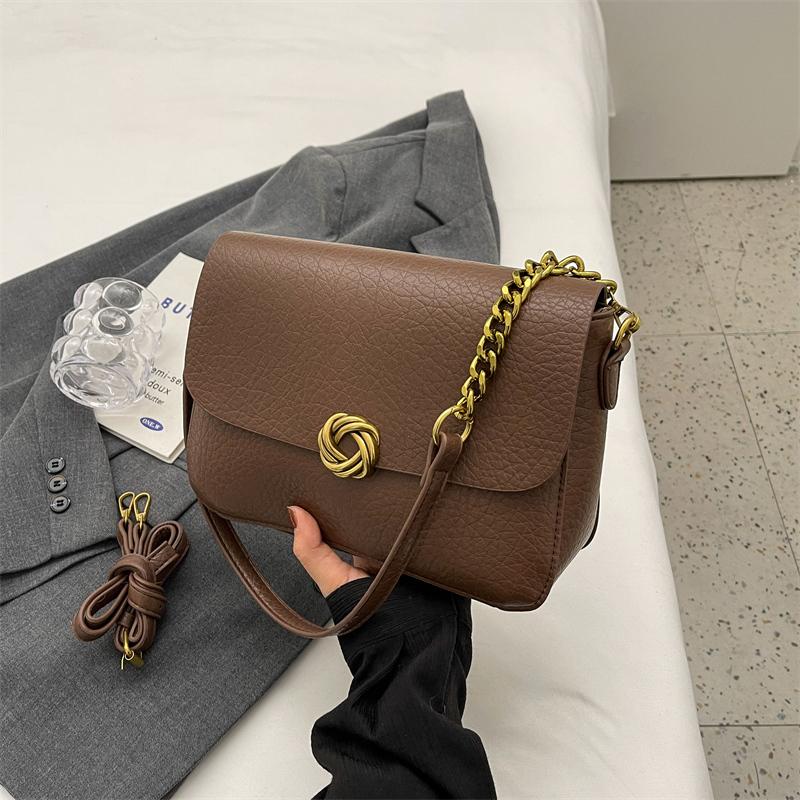 Женская новая элегантная сумка через плечо, модная универсальная сумка через плечо, ретро-мягкая ПУ маленькая квадратная сумка осень-зима