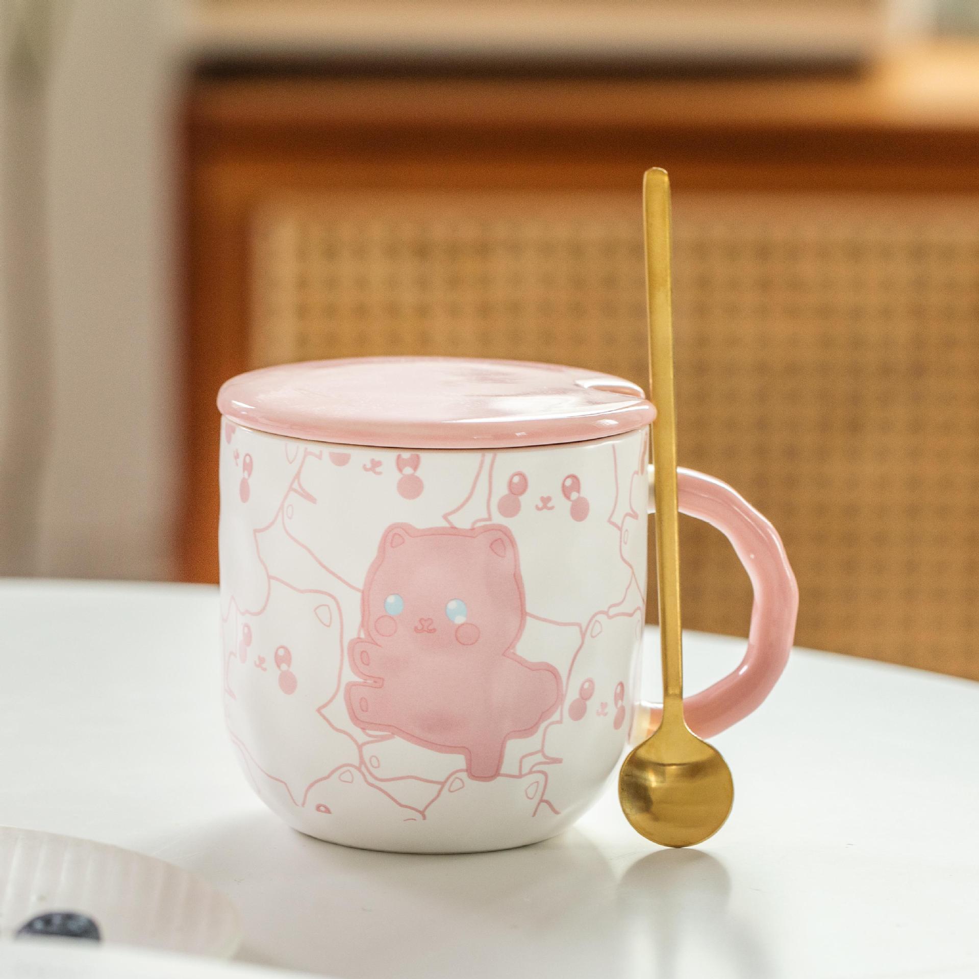 Colorful Glaze Ceramic Cup with Lid Spoon Student Drinking Water Mug Office Coffee Cup Couple Home Cup White Porcelain Environmental Protection 301-400ml
Colorful Glaze Ceramic Cup with Lid Spoon Student Drinking Water Mug Office Coffee Cup Couple Home Cup White Porcelain Environmental Protection 301-400ml