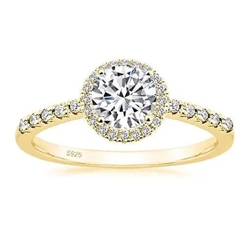 Кільце зі срібла 1,25 карата 925 проби, круглі 5a CZ Обручки для жінок Обручки Вишукані ювелірні вироби 7
Кільце зі срібла 1,25 карата 925 проби, круглі 5a CZ Обручки для жінок Обручки Вишукані ювелірні вироби 7