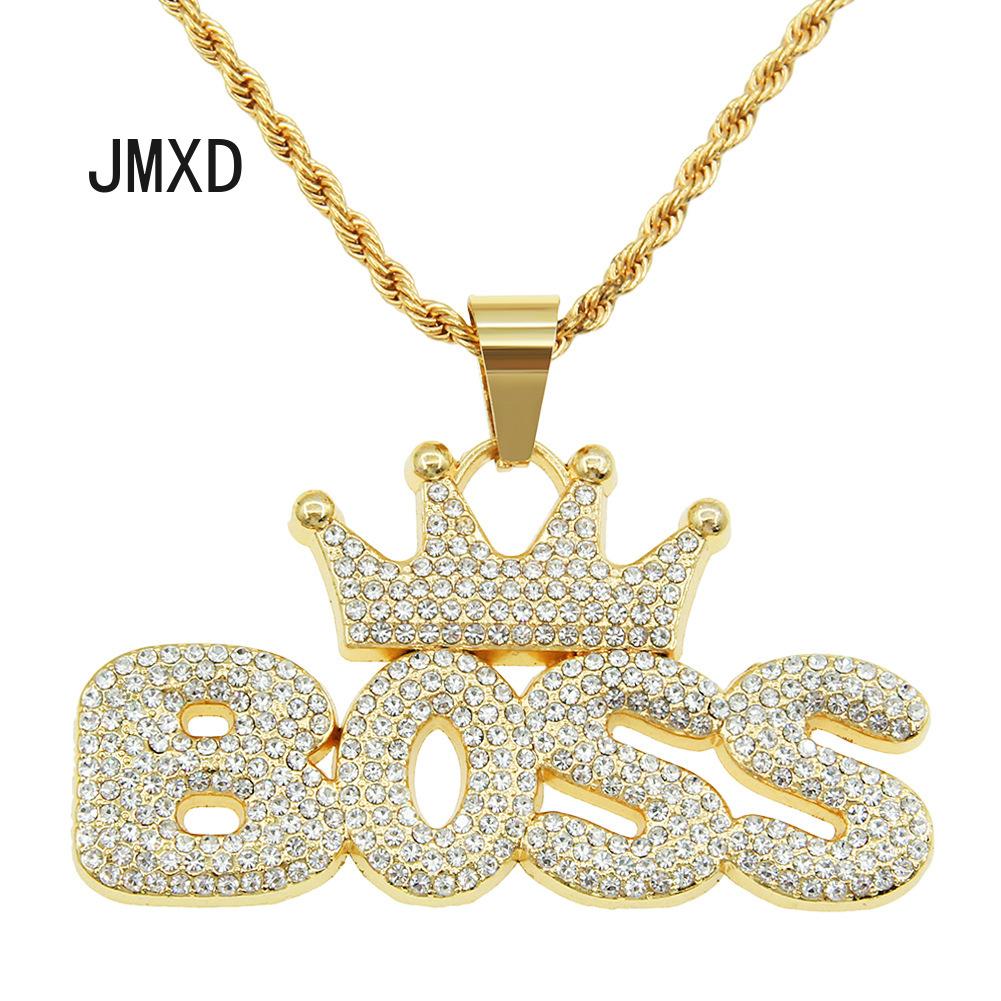 JMXD-крутое ожерелье в стиле хип-хоп с бриллиантовой короной и буквой Boss, модное индивидуальное преувеличенное длинное стильное кулон-аксессуар
JMXD-крутое ожерелье в стиле хип-хоп с бриллиантовой короной и буквой Boss, модное индивидуальное преувеличенное длинное стильное кулон-аксессуар