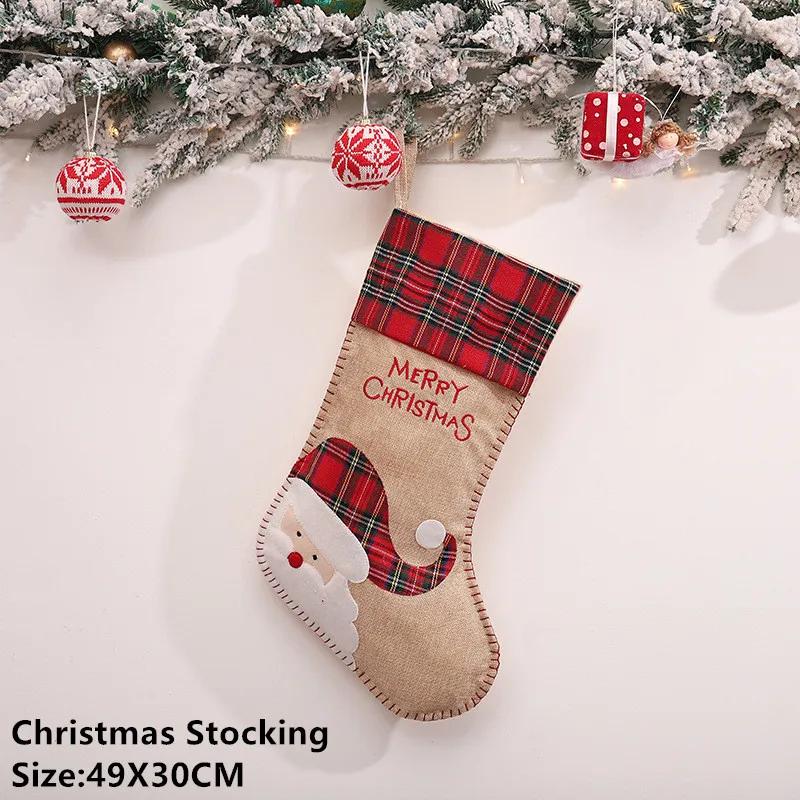 Рождественский чулок Санта-Клауса, подарочные рождественские украшения для дома, мешок конфет, подвесное украшение на рождественскую елку, Новый год 2023
Рождественский чулок Санта-Клауса, подарочные рождественские украшения для дома, мешок конфет, подвесное украшение на рождественскую елку, Новый год 2023