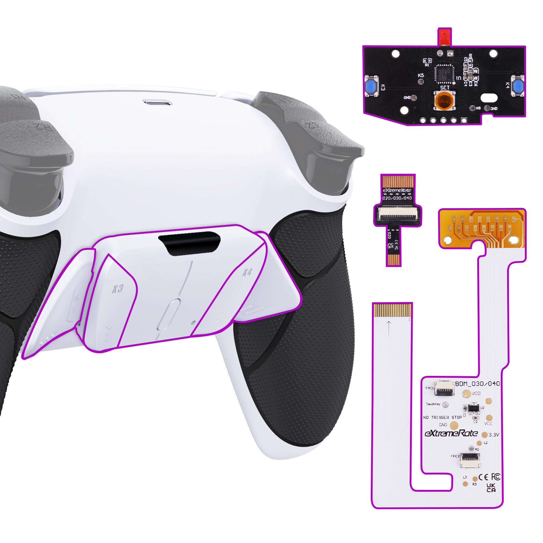 not a eXtremeRate Plastic RISE4 V3 Back Remapping Kit with Rubber Grip for Compatible with PS5 Controller Upgrade Board for PS5 Controller White Back чорний
not a eXtremeRate Plastic RISE4 V3 Back Remapping Kit with Rubber Grip for Compatible with PS5 Controller Upgrade Board for PS5 Controller White Back чорний