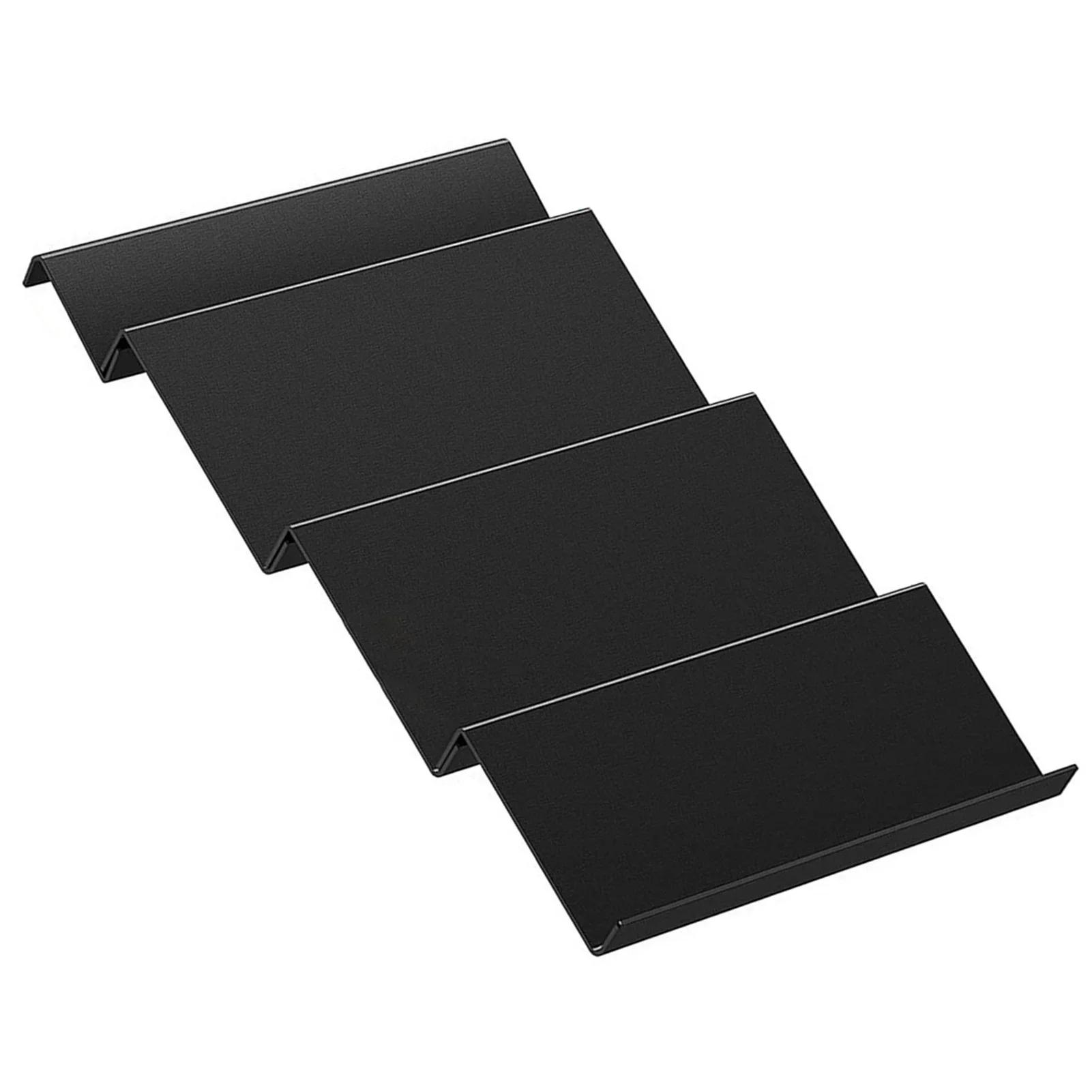 4-уровневый органайзер для ящика для специй, регулируемая акриловая подставка-полка для баночек со специями, расширяемый органайзер для приправ, шкафчик, кухонные полки чёрный