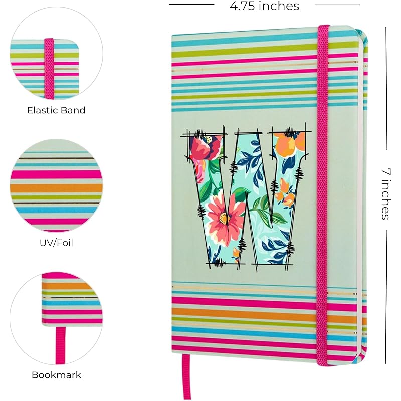 DOODLE Initial W Stripes Theme Premium Hard Bound B6 Notebook Diary|192 Ruled Pages(144 ruled + 48 blank)|4.75 * 7 Inche 6
DOODLE Initial W Stripes Theme Premium Hard Bound B6 Notebook Diary|192 Ruled Pages(144 ruled + 48 blank)|4.75 * 7 Inche 6