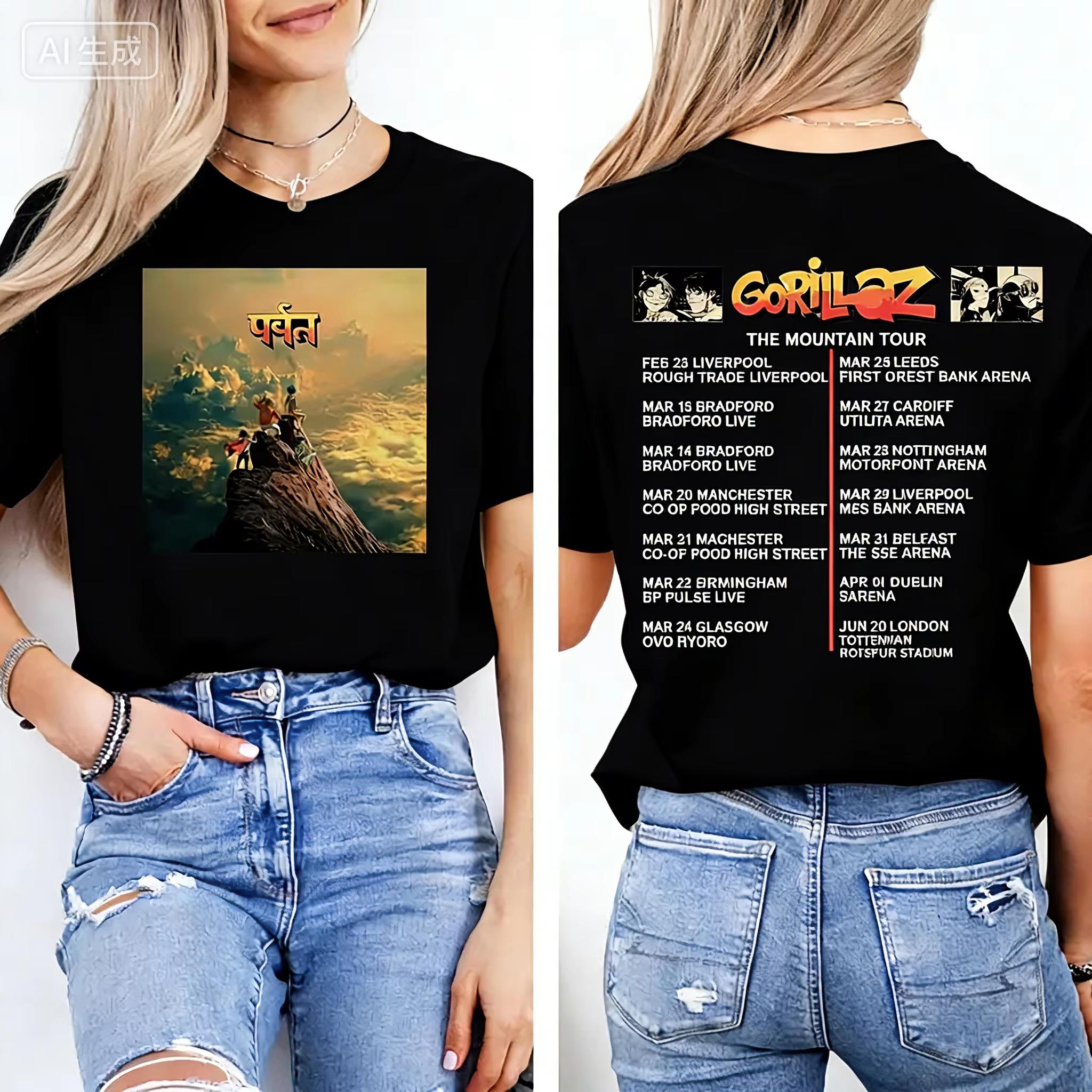 Gorillaz Tshirt The Mountain Tour UK Tour Shirt Genderneutral 90s Music Cotton Tshirt Comfortable Breathable High Quality S
Gorillaz Tshirt The Mountain Tour UK Tour Shirt Genderneutral 90s Music Cotton Tshirt Comfortable Breathable High Quality S