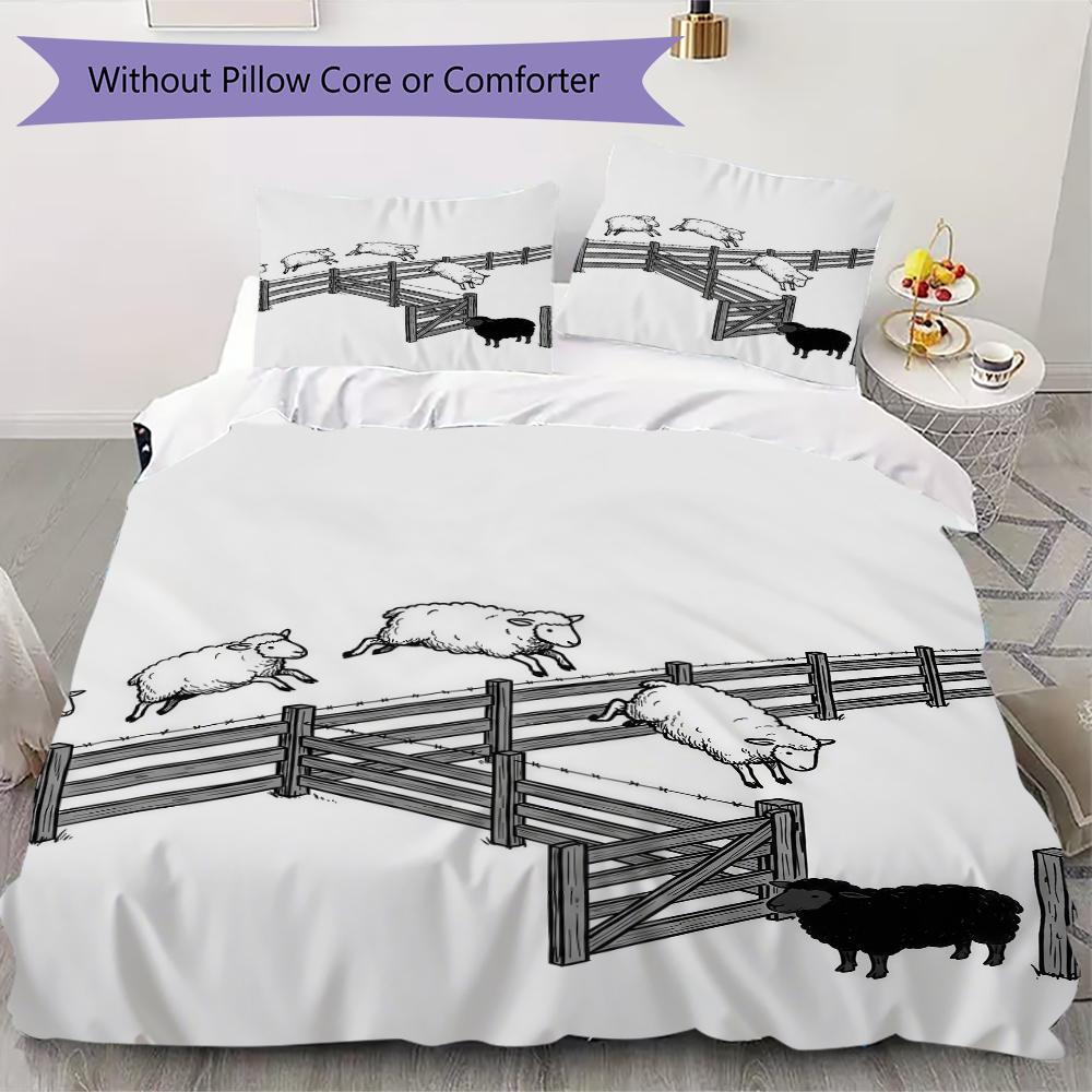 Black and White Sheep Pattern Bedding uilt Set uilt Cover Pillowcase Home Decoration Birthday Gift (1 * duvet cover + 7 * pillowcase without core) 135x200cm
Black and White Sheep Pattern Bedding uilt Set uilt Cover Pillowcase Home Decoration Birthday Gift (1 * duvet cover + 7 * pillowcase without core) 135x200cm