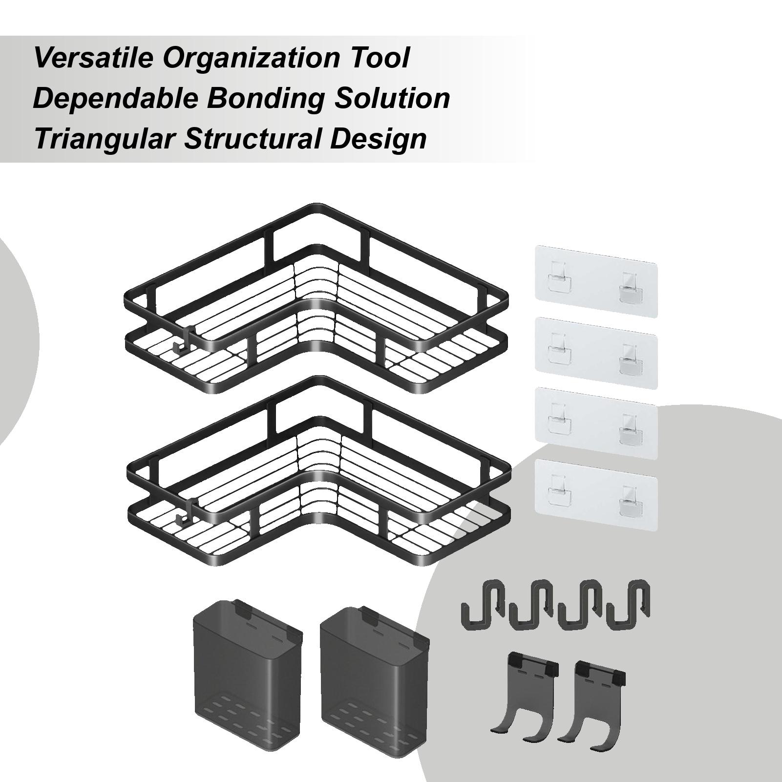 Bathroom Shelves Corner Shelf Wall Mounted with Toothpaste Holder and Hook Hold 15 Kg Adhesive 2 Pieces Shampoo Rack for Kitchen чорний
Bathroom Shelves Corner Shelf Wall Mounted with Toothpaste Holder and Hook Hold 15 Kg Adhesive 2 Pieces Shampoo Rack for Kitchen чорний