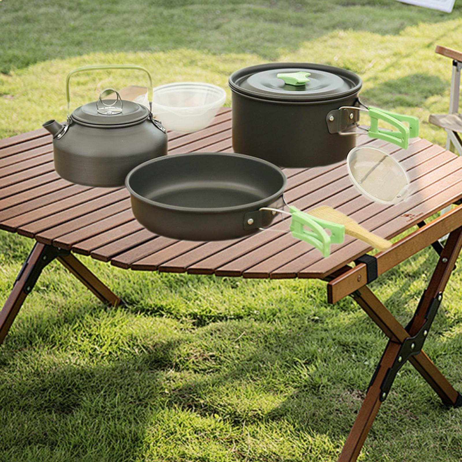 Camping Kettle and Pan Set Pots Pans Pot Cookware Kit for Picnics зелений
Camping Kettle and Pan Set Pots Pans Pot Cookware Kit for Picnics зелений