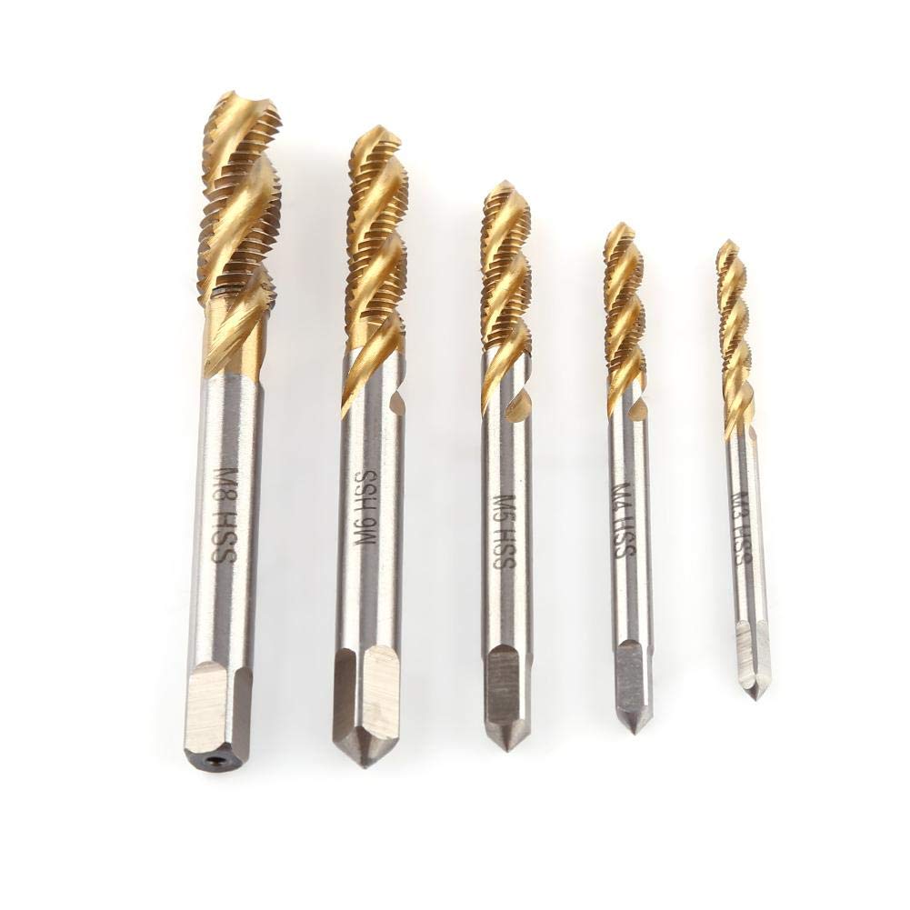 Spiral Flute Tap m3 High Carbon Steel Tap Spiral Tap 5pcs Titanium Coated HSS Spiral Grooved Screw Tap M3 M4 M5 M6 M8 Thread Cutting Tool Screw Thread
Spiral Flute Tap m3 High Carbon Steel Tap Spiral Tap 5pcs Titanium Coated HSS Spiral Grooved Screw Tap M3 M4 M5 M6 M8 Thread Cutting Tool Screw Thread