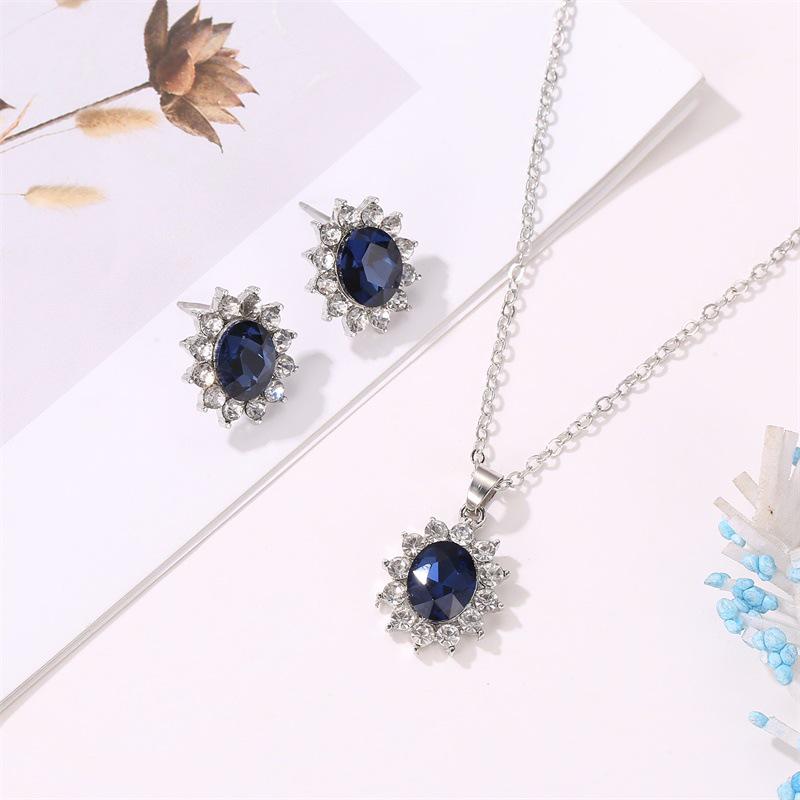 European & American Fashion Jewelry Set: Sunflower Zircon Earrings & Kate Middleton Tanzanite Sapphire Pendant Necklace
European & American Fashion Jewelry Set: Sunflower Zircon Earrings & Kate Middleton Tanzanite Sapphire Pendant Necklace