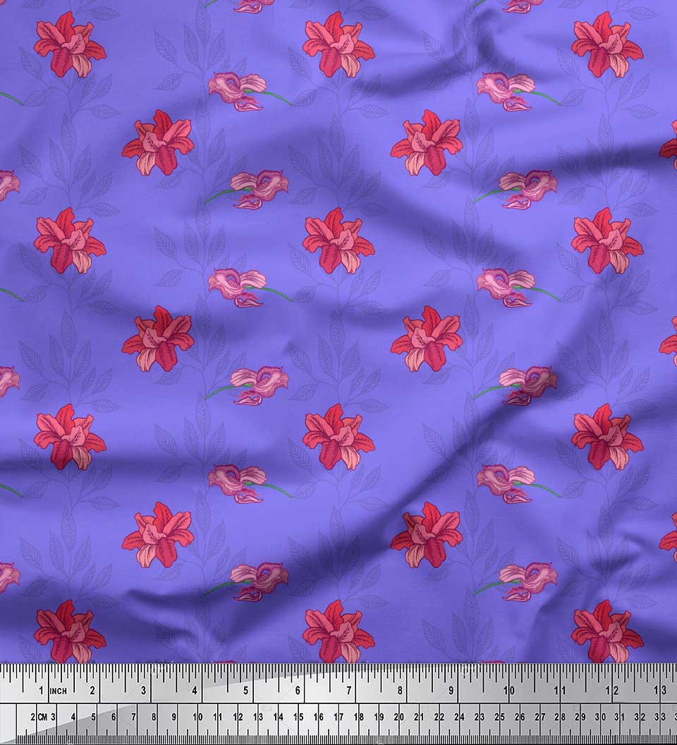 Тканина Soimoi Blue Japan Crepe Satin Leaves & Lily Floral Print Тканина на метр 42 дюйма 42 Inch Wide - Poly Crepe фіолетовий
Тканина Soimoi Blue Japan Crepe Satin Leaves & Lily Floral Print Тканина на метр 42 дюйма 42 Inch Wide - Poly Crepe фіолетовий