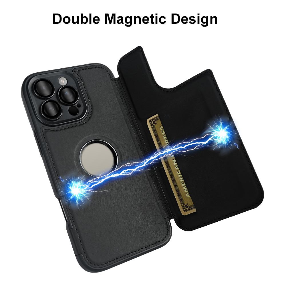 For iPhone 16 Pro Magnetic Case RCS Eco Friendly Flip Phone Cover with Kickstand RFID Blocking Black
For iPhone 16 Pro Magnetic Case RCS Eco Friendly Flip Phone Cover with Kickstand RFID Blocking Black