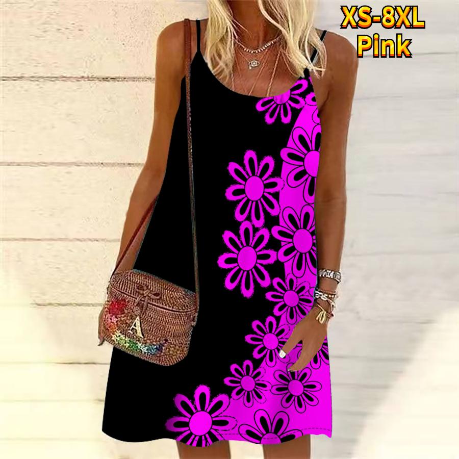 Женское мини-платье с цветочным принтом без рукавов, летнее пляжное платье, сарафан 5XL розовый
Женское мини-платье с цветочным принтом без рукавов, летнее пляжное платье, сарафан 5XL розовый