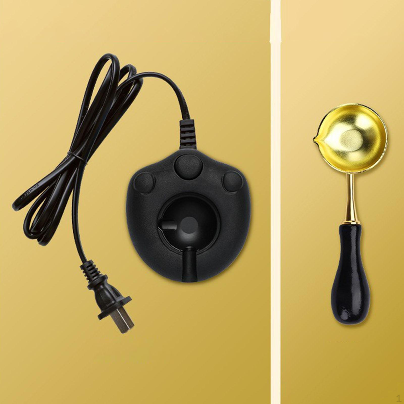 Электрический нагреватель сургучной печати, портативная печь для запечатывания уплотнений, плавящаяся подарочная коробка, чёрный