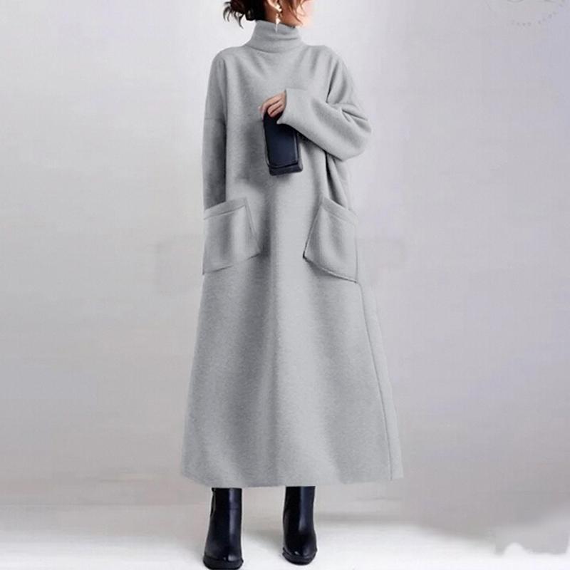 ZANZEA Жіноча сукня-світшот з довгим рукавом і високим коміром, повсякденна осінньо-зимова 5XL світло-сірий колір
ZANZEA Жіноча сукня-світшот з довгим рукавом і високим коміром, повсякденна осінньо-зимова 5XL світло-сірий колір