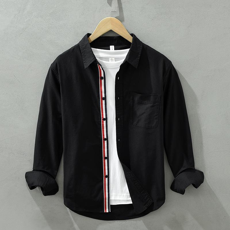 Mens Striped Placket Long Sleeve Shirt Casual Button Down Shirt with Pocket for Daily Wear 3XL чорний
Mens Striped Placket Long Sleeve Shirt Casual Button Down Shirt with Pocket for Daily Wear 3XL чорний