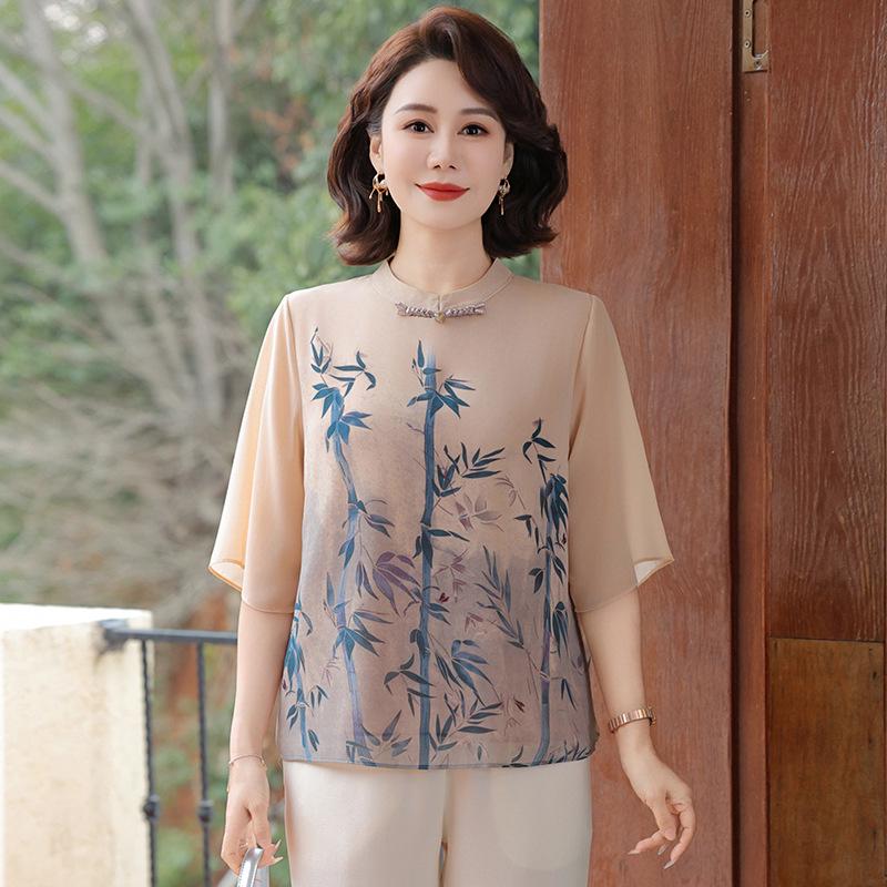 Mom s Summer Chiffon Loose Top - Chinese Style T-Shirt Blouse for Middle-Aged & Elderly Women 5XL (recommended 145-155 jin) фиолетовый
Mom s Summer Chiffon Loose Top - Chinese Style T-Shirt Blouse for Middle-Aged & Elderly Women 5XL (recommended 145-155 jin) фиолетовый