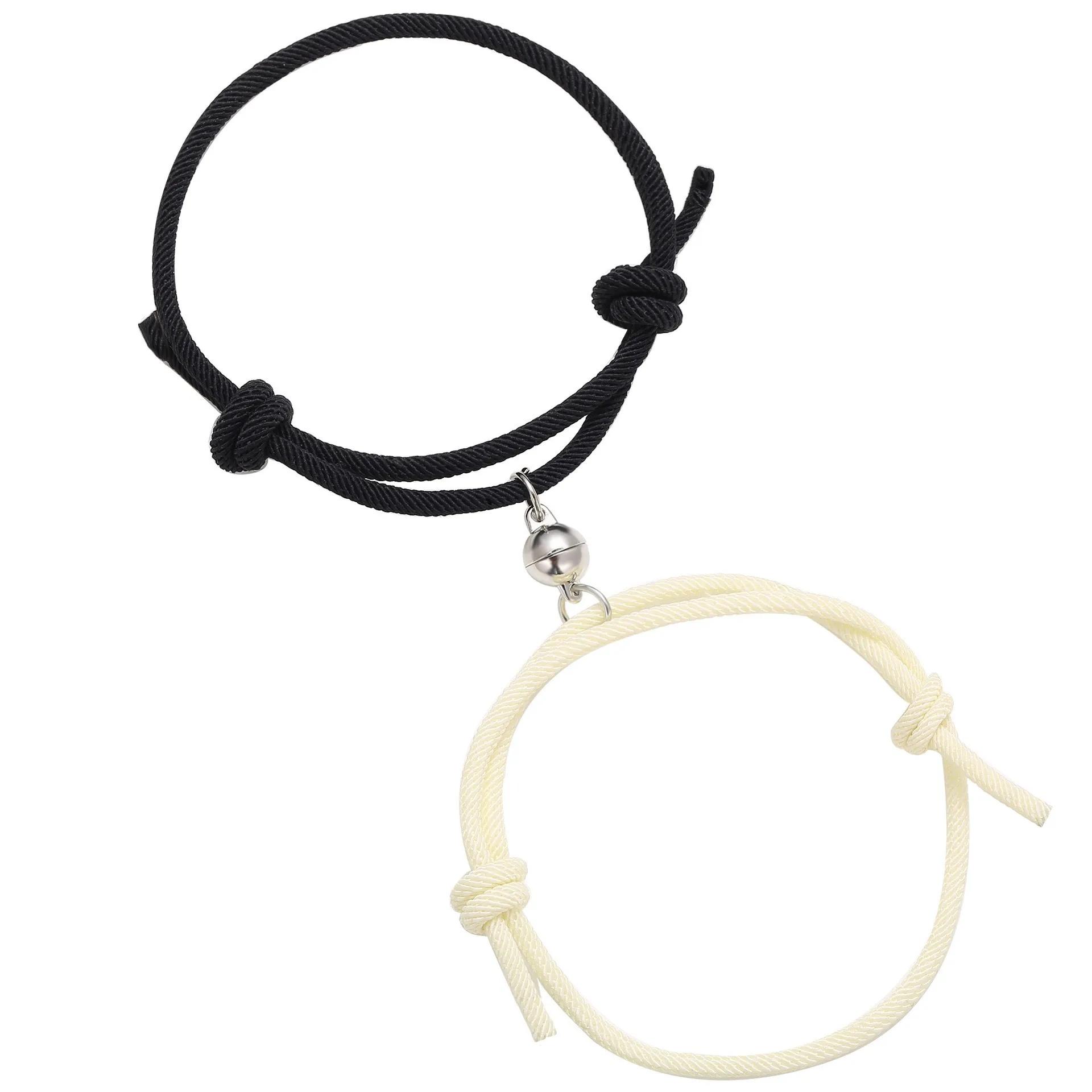LATS 2 Pice Black White Color Hand Rope Love Magnetic Couple Good Friend Brother Party Student Travel Fashion Elegant Copper Mul
LATS 2 Pice Black White Color Hand Rope Love Magnetic Couple Good Friend Brother Party Student Travel Fashion Elegant Copper Mul