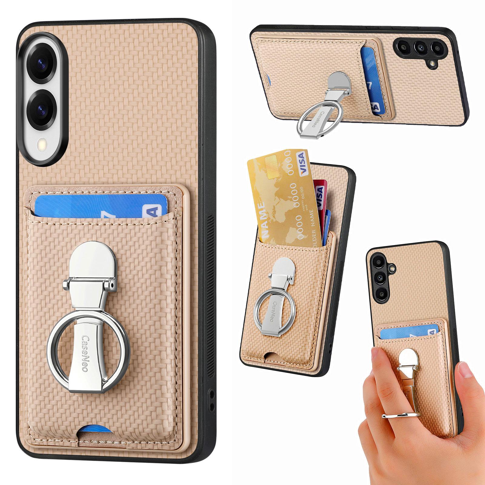 For Samsung Galaxy S25 Edge Leather Phone Back Cover with Kickstand and Card Slots Carbon Fiber Texture Beige
For Samsung Galaxy S25 Edge Leather Phone Back Cover with Kickstand and Card Slots Carbon Fiber Texture Beige