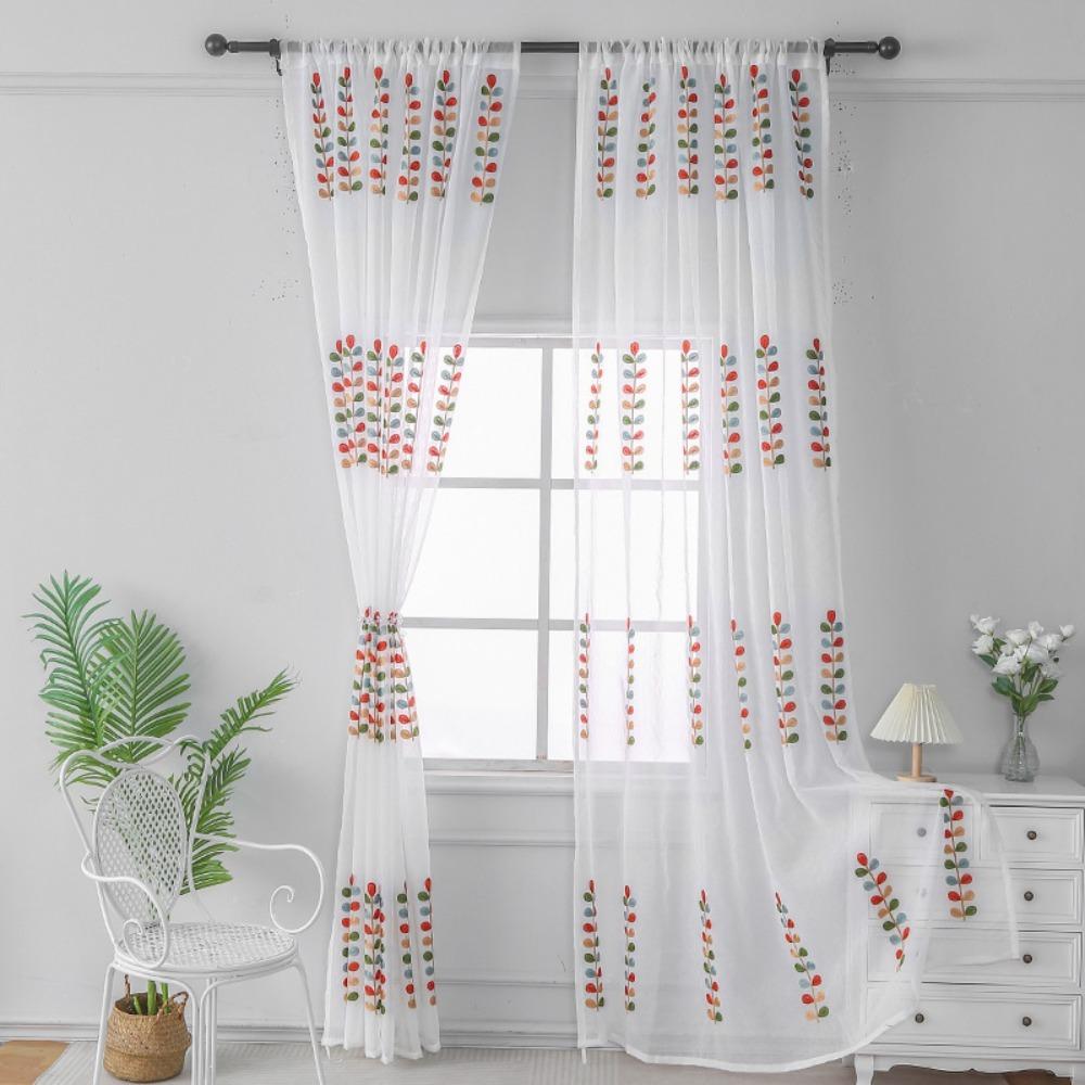 Single Piece White Curtain Light Filtering Embroidered Sheer Curtains Living Room 100x130cm білий
Single Piece White Curtain Light Filtering Embroidered Sheer Curtains Living Room 100x130cm білий