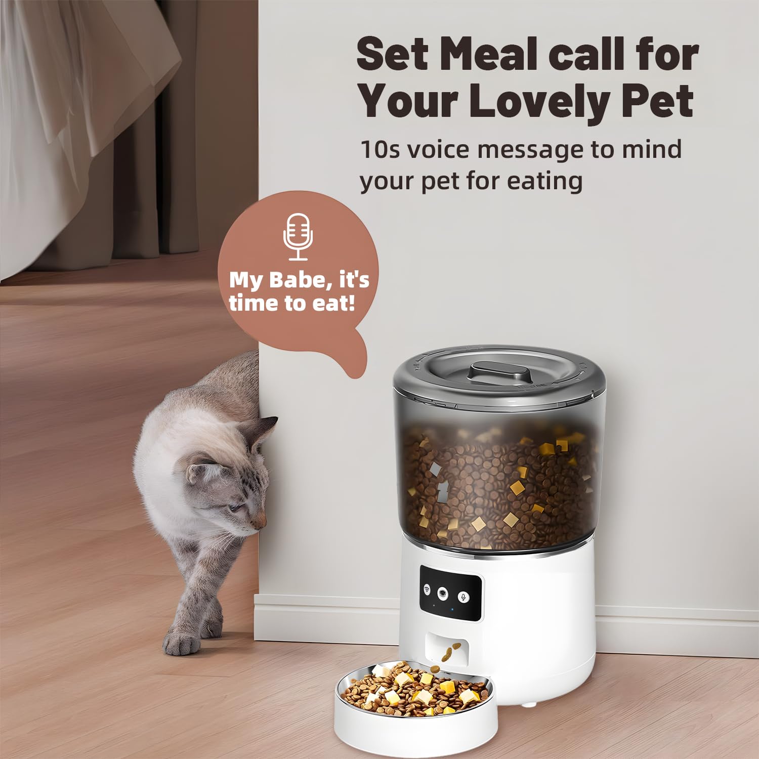 Smart WiFi 4L Automatic Food Dispenser App Remote Control Pet Feeder for Cats Dogs EU Plug/White
Smart WiFi 4L Automatic Food Dispenser App Remote Control Pet Feeder for Cats Dogs EU Plug/White