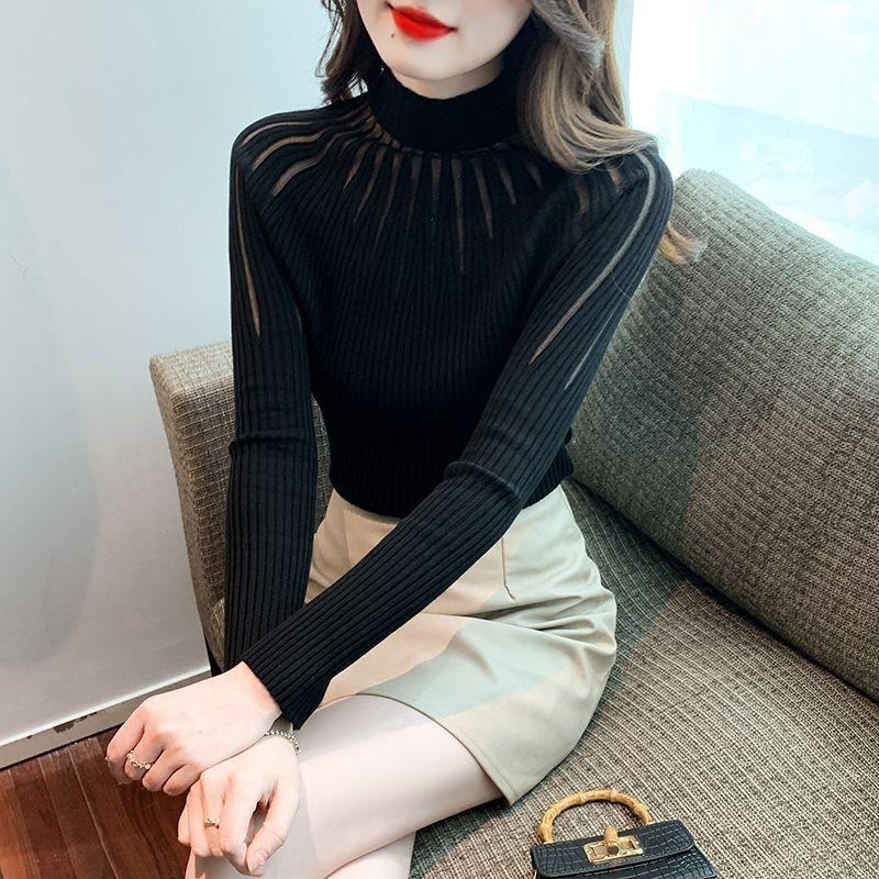 Мереживна базова сорочка для жінок з довгим рукавом, осінь-зима, новий стиль, приталений пуловер, в язаний топ, універсальний облягаючий светр M чорний
Мереживна базова сорочка для жінок з довгим рукавом, осінь-зима, новий стиль, приталений пуловер, в язаний топ, універсальний облягаючий светр M чорний