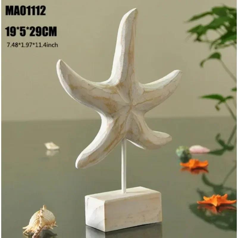 Mediterranean Wood Carving Sculpture - Starfish, Conch & Hippocampus Marine Decor for Home & Living Room
Mediterranean Wood Carving Sculpture - Starfish, Conch & Hippocampus Marine Decor for Home & Living Room