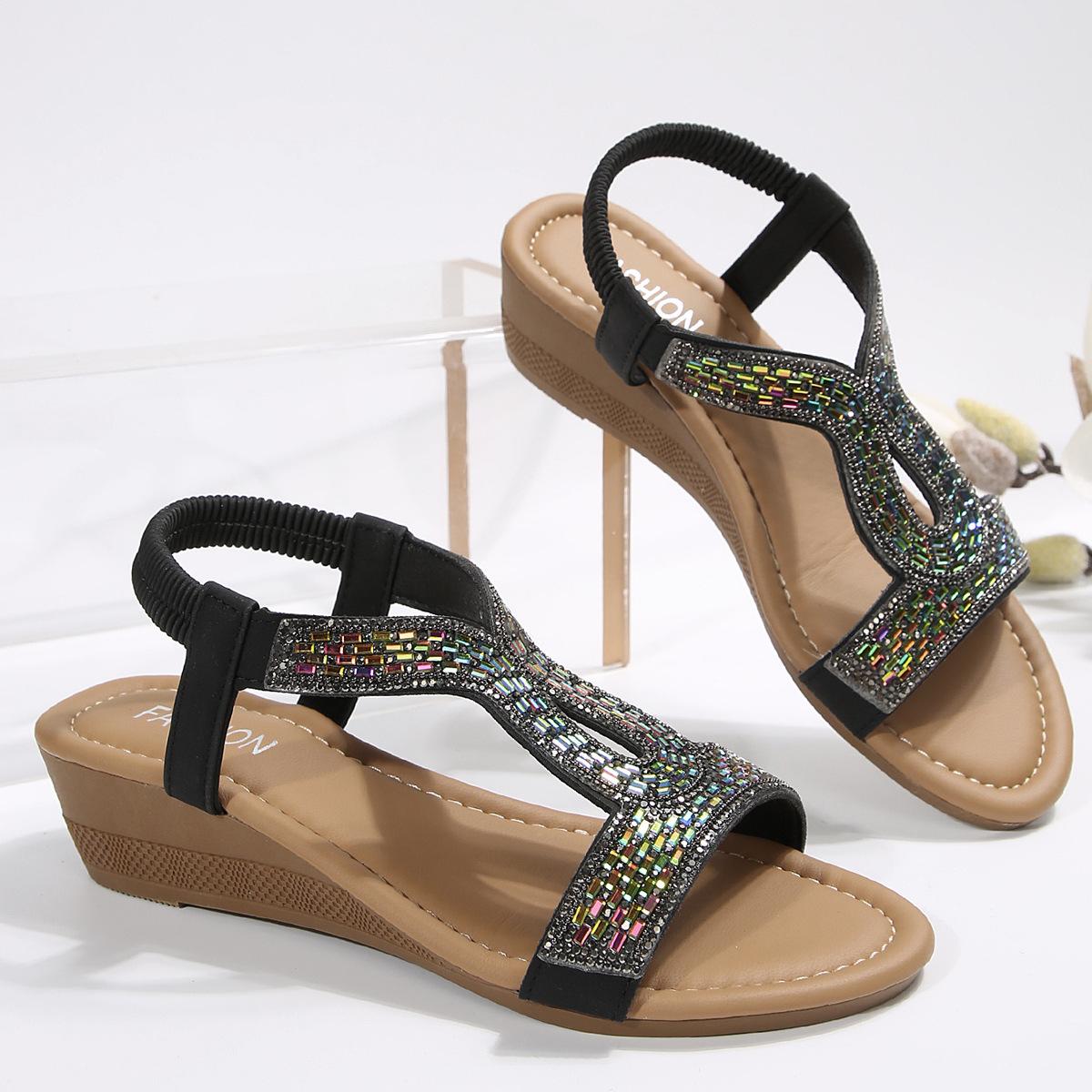 2025 summer new fashion rhinestone wedge sandals non-slip open-toe commuter sandals casual beach sandals women 42 чёрный
2025 summer new fashion rhinestone wedge sandals non-slip open-toe commuter sandals casual beach sandals women 42 чёрный